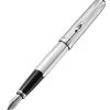 Diplomat Excellence A2 Guilloche Stripes Chrome Fountain Pen, Fine Nib -Pineider shop 0897930070