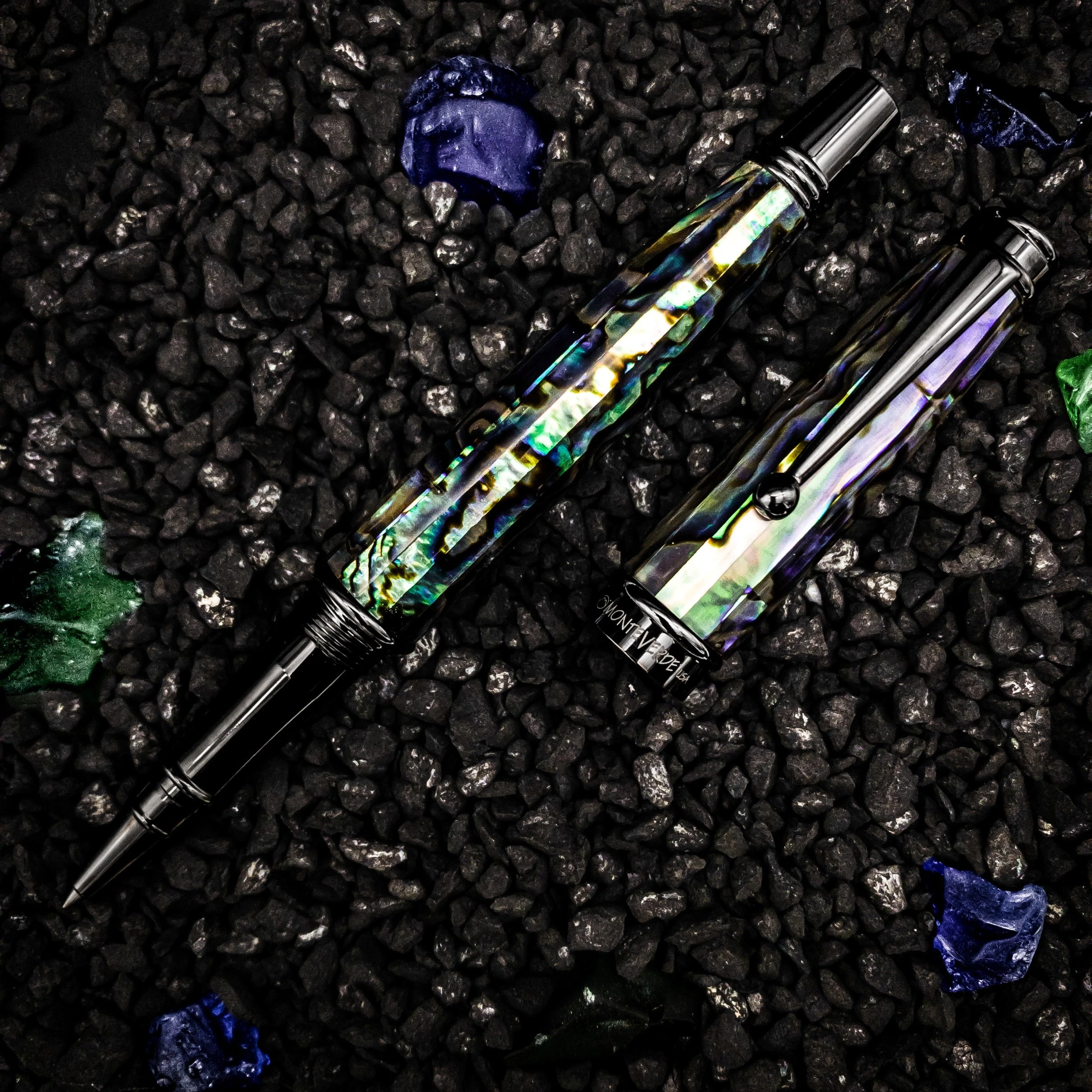 Monteverde Invincia Limited Edition Abalone Shell Rollerball Pen, Gunmetal Trim 3 Monteverde Invincia Limited Edition Abalone Shell Rollerball Pen, Gunmetal Trim