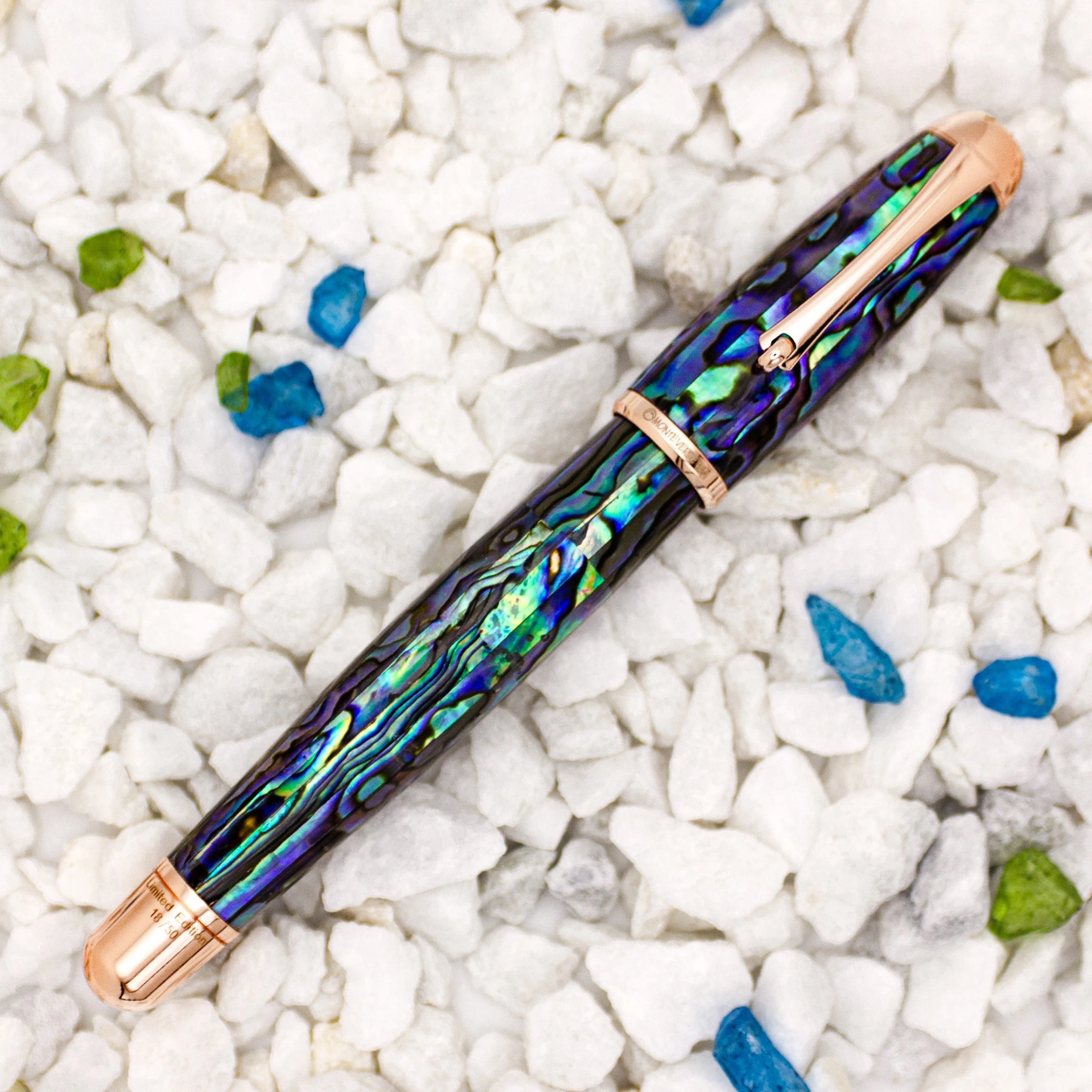 Monteverde Limited Edition Super Mega Abalone Rollerball Pen, Rose Gold Trim 4 Monteverde Limited Edition Super Mega Abalone Rollerball Pen, Rose Gold Trim - Image 2