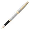 Sheaffer Sagaris Fountain Pen, Brushed Chrome & Gold, Medium Nib -Pineider shop 51MuKTckEwL. SL1200