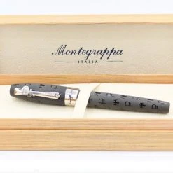 Montegrappa Fortuna Ruble Rollerball Pen, Black & Gold, Swarovski Crystals -Pineider shop 611Zw723RwL