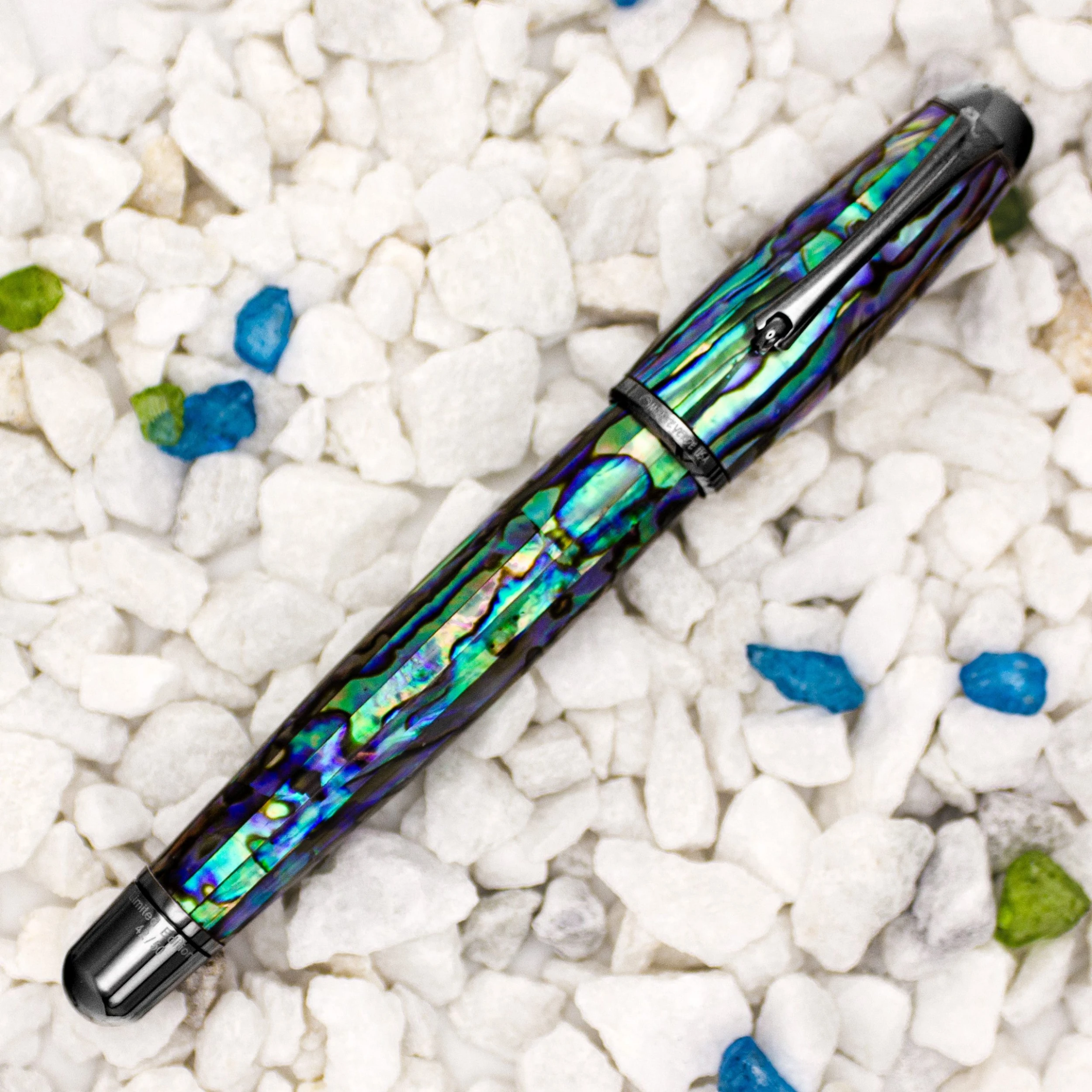 Monteverde Limited Edition Super Mega Abalone Fountain Pen, Gunmetal Trim 4 Monteverde Limited Edition Super Mega Abalone Fountain Pen, Gunmetal Trim - Image 2