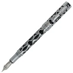 Conklin Endura Deco Crest Fountain Pen, Black & Chrome