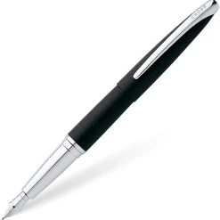 Cross® Cross ATX Fountain Pen, Basalt Black & Chrome, Fine Nib