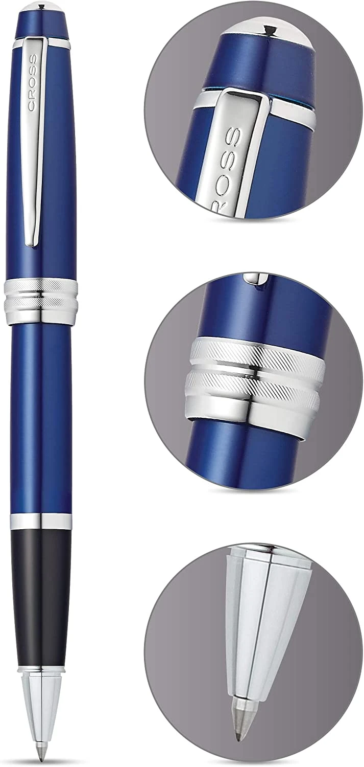Cross® Cross Bailey Rollerball Pen, Blue Lacquer & Chrome 4 Cross® Cross Bailey Rollerball Pen, Blue Lacquer & Chrome - Image 2