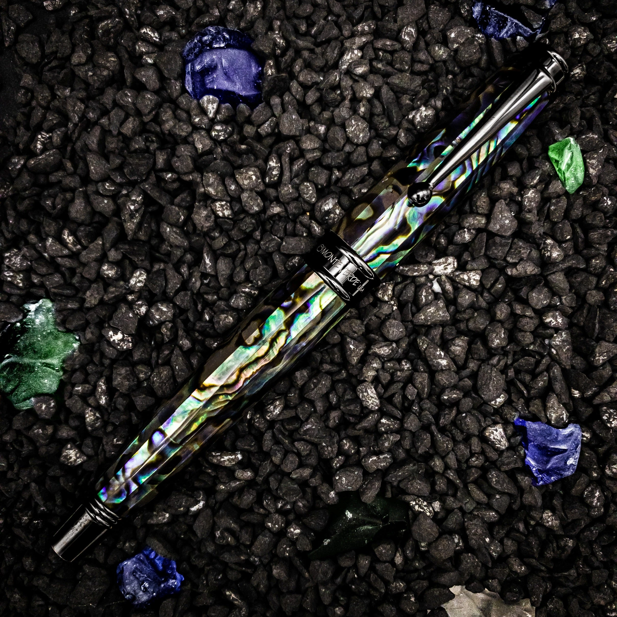 Monteverde Invincia Limited Edition Abalone Shell Rollerball Pen, Gunmetal Trim 4 Monteverde Invincia Limited Edition Abalone Shell Rollerball Pen, Gunmetal Trim - Image 2