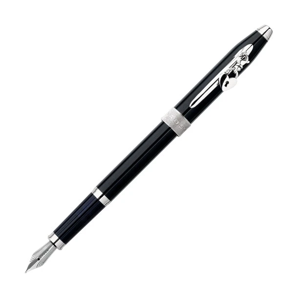 Cross® Cross Sentiment Black Lacquer & Chrome Fountain Pen, Medium Nib, New 3 Cross® Cross Sentiment Black Lacquer & Chrome Fountain Pen, Medium Nib, New