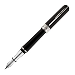 Pineider Avatar Fountain Pen, Graphene Black, Fine Point