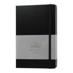 Nebula Premium Notepad, 90g White Paper, Ink Black -Pineider shop Blackruled