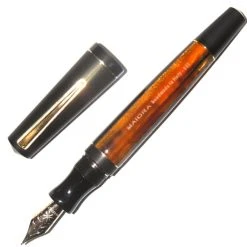 Maiora Impronte, Black & Orange, Oversized Fountain Pen, Medium Nib