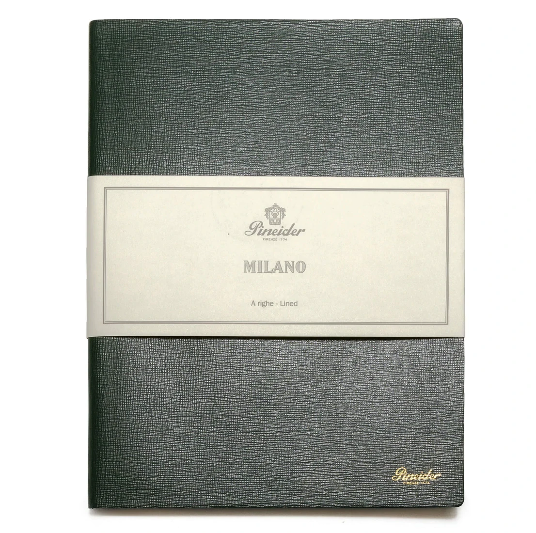 Pineider Notes Milano Leather Notebook, Green, Lined Ivory Paper 3 Pineider Notes Milano Leather Notebook, Green, Lined Ivory Paper