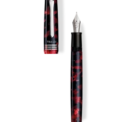 Tibaldi N60 Ruby Red Resin Fountain Pen, Palladium Trim, Double Broad Nib