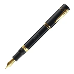 Nettuno 1911 Neos Teseo Fountain Pen, Mirror Black & Gold, Medium Nib