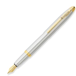 Cross® Franklin Covey By Cross, Lexington Chrome W/ Gold Tone Fountain Pen, Medium Nib