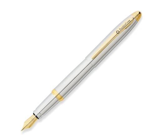 Cross® Franklin Covey By Cross, Lexington Chrome W/ Gold Tone Fountain Pen, Medium Nib 3 Cross® Franklin Covey By Cross, Lexington Chrome W/ Gold Tone Fountain Pen, Medium Nib