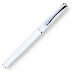Diplomat Traveller Rollerball Pen, Snow White & Chrome -Pineider shop TravellerSnowhiteChromeClosed