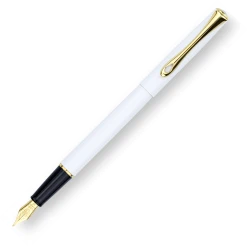 Diplomat Traveller Fountain Pen, Snow White & Gold