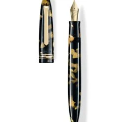 Tibaldi Bononia Fountain Pen, Black & Gold, 18K Gold Plated Trim -Pineider shop a7d08716 2dbd 5305 b6cc 38f806043a9b scaled