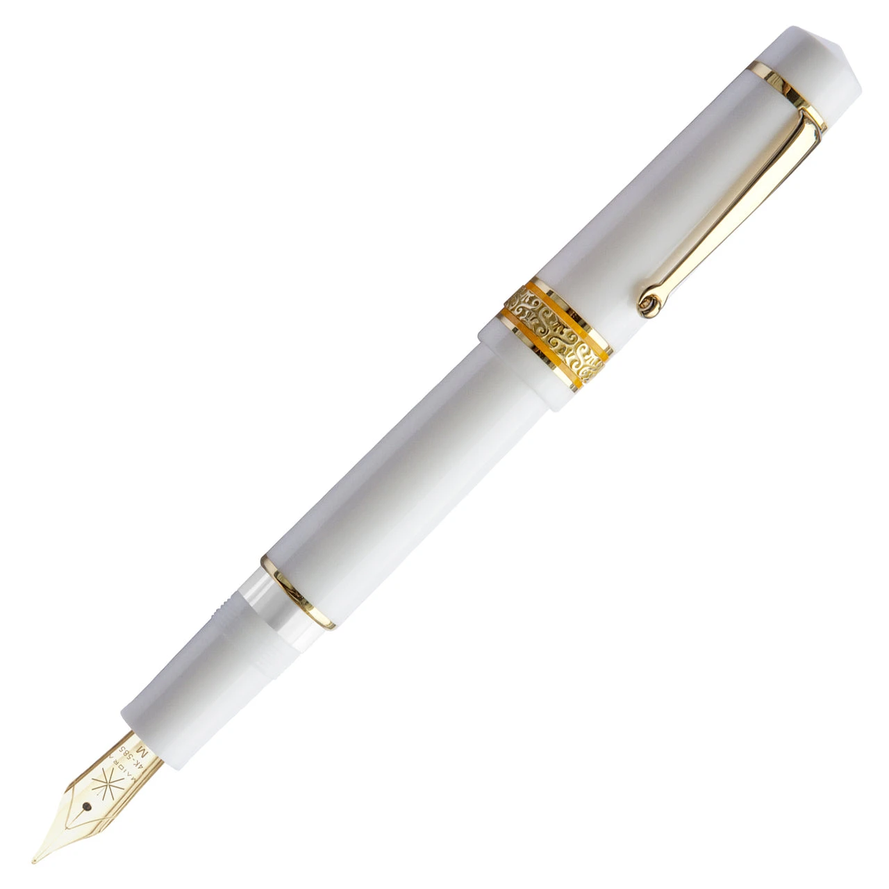 Maiora Mytho K Dama Fountain Pen, Polished White & Gold, Medium 14K Nib 3 Maiora Mytho K Dama Fountain Pen, Polished White & Gold, Medium 14K Nib