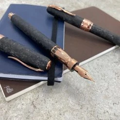 Pineider Limited Edition Forged Carbon Rollerball Pen, Rose Gold Trim -Pineider shop carb3 scaled