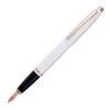 Cross® Cross Calais Fountain Pen, White & Rose Gold, Medium Nib