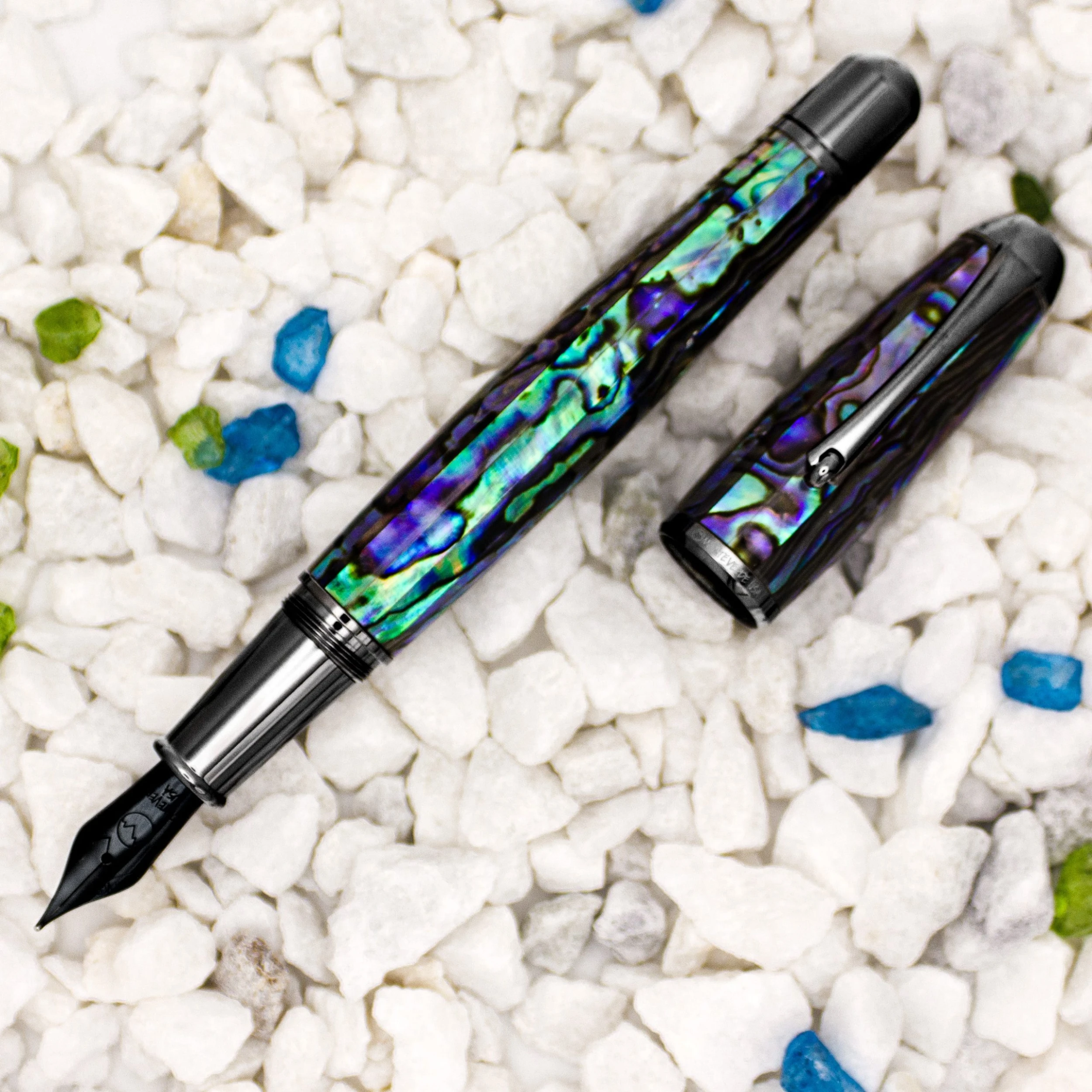 Monteverde Limited Edition Super Mega Abalone Fountain Pen, Gunmetal Trim 3 Monteverde Limited Edition Super Mega Abalone Fountain Pen, Gunmetal Trim