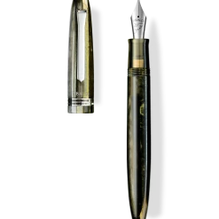 Tibaldi Bononia Martini Olive Resin Fountain Pen, Palladium Trim