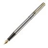 Diplomat Traveller Fountain Pen, Stainless Steel & Gold -Pineider shop diplomat traveller steel gold fountain pen 1100x1100 1
