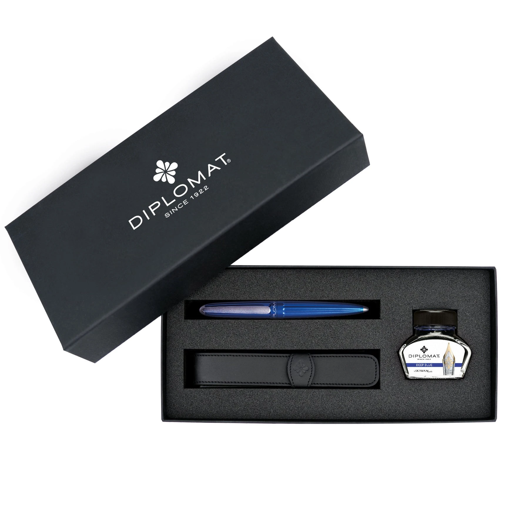 Diplomat Aero Fountain Pen Gift Set, Blue 3 Diplomat Aero Fountain Pen Gift Set, Blue