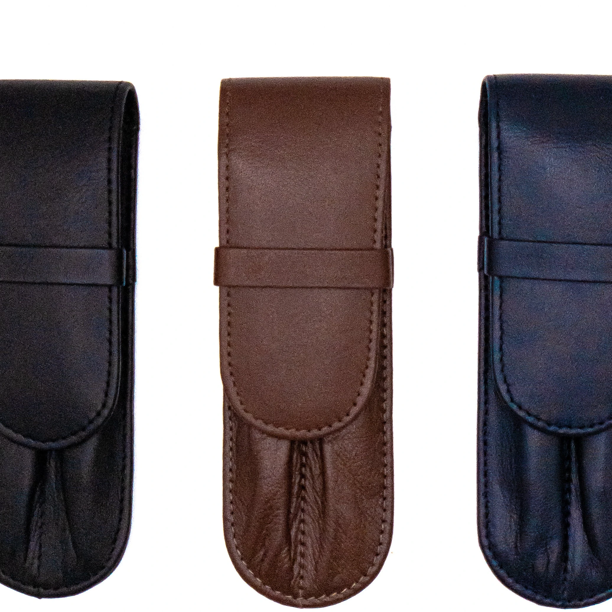 Pen Savings Double Genuine Leather Pen Case 3 Pen Savings Double Genuine Leather Pen Case