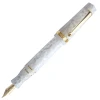Maiora Aventus Perla Fountain Pen, Pearl White & Gold -Pineider shop perla