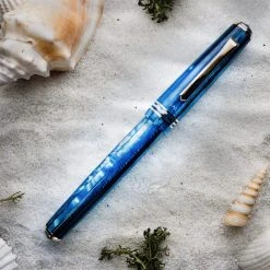 Tibaldi N60 Limited Edition Rollerball Pen, Bora Bora, Rose Gold Trim -Pineider shop rbgold2 scaled