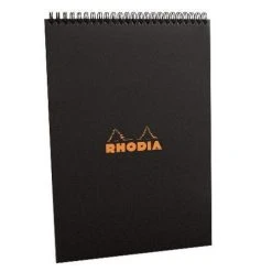 Rhodia Classic Notepads Top Wirebound 8 ¼ X 11 ¾ Graph Black 80 Sheets