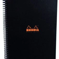 Rhodia Classic Notebook, Side Wirebound, Black, Graph, 9 X 11 ¾