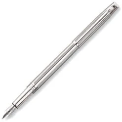 Caran D'Ache Madison Cisele Silver & Rhodium Plated Fountain Pen, Medium 18K Gold Nib